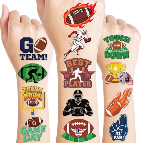 96-Pack Football Temporary Tattoos for Kids | Pre-Cut Party Favors