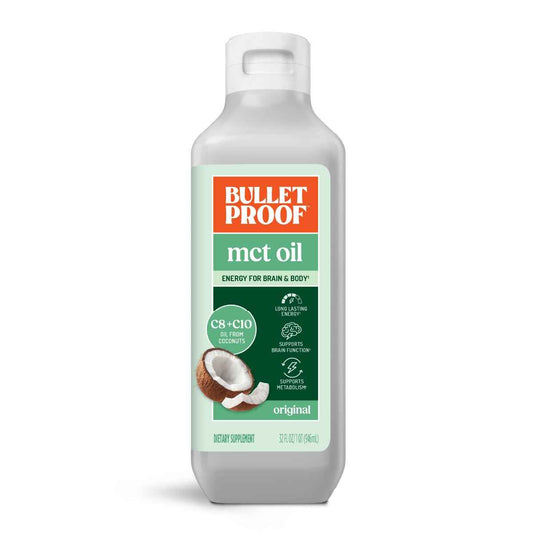 Bulletproof MCT Oil Made with C10 and C8 Oil, 32 Ounces, Keto Supplement for Sustained Energy, Brain and Body Fuel, Add to Coffee and Smoothies