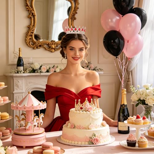 FORSEVEN Queen Crown Rhinestone Tiara for Women Wedding