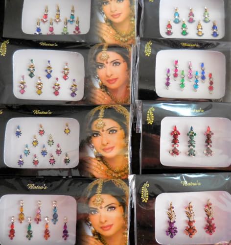 Self-Adhesive Bindis 6 Packs - 42 Pieces Multicolor