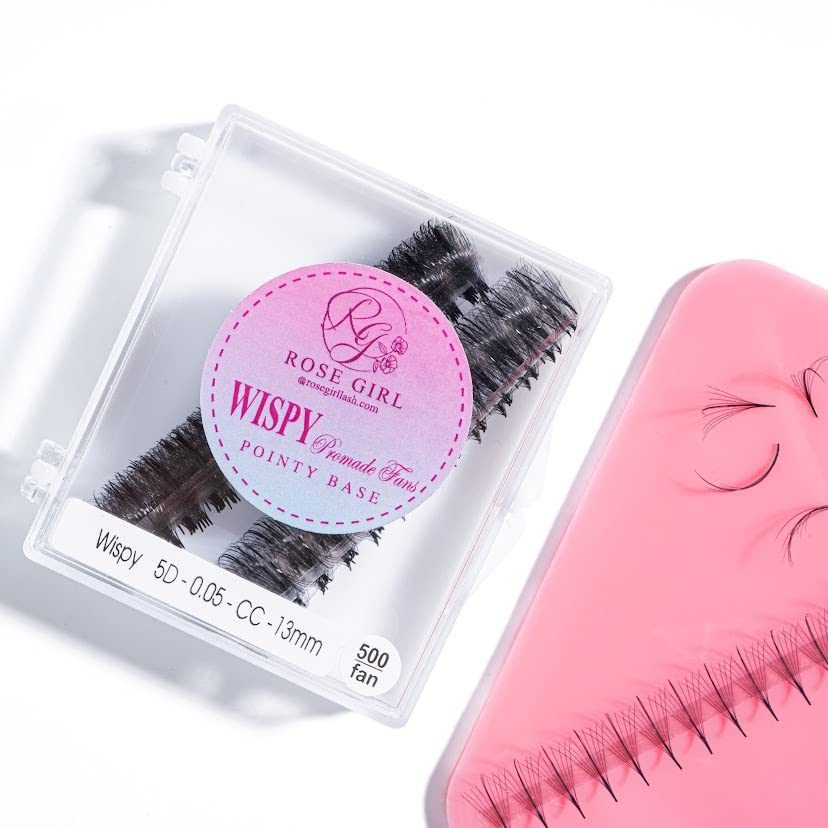 ROSE GIRL Ultra Wispy Lashes Volume Fan-Individual Lashes Fake Eyelashes Extension-Lashes Natural Look-Handmade Kit-5D/7D/9D–C CC D Curl Thickness 0.05~0.07mm-9~16mm Length(5D-0.07-CC-11mm)