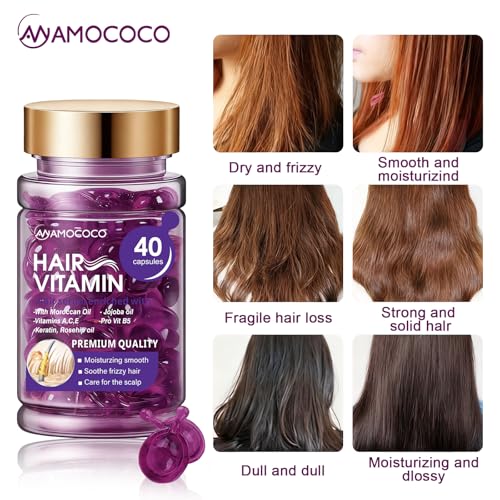 Hair Oil Capsules with Keratin & Argan Oil - 40 Pack