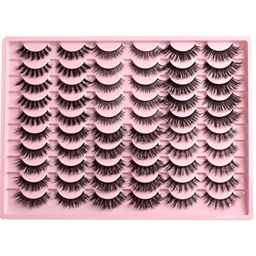 FARRED Lashes Natural False Eyelashes 6 Styles Wispy Strip Lash Pack 30 Pairs Cat Eye Fake Mink Eyelash Strips Short Fluffy Wispies Easy Lashes for Beginners Eye Lash Natural Looking for Daily Makeup