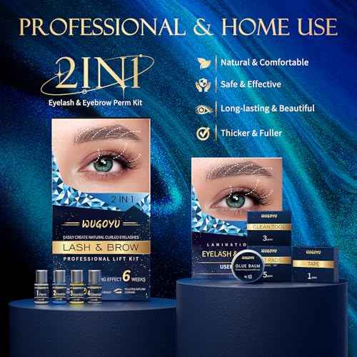 Lash Lift Kit, Eyebrow Lamination Kit, Eyelash Perm Kit, Professional Eyelash & Brow 2 in 1 Perm Kit, 2025 Eyelash Lift Kit Glue Upgraded Version Lasting Effect 6 Weeks, Suitable for Salon & Home Use