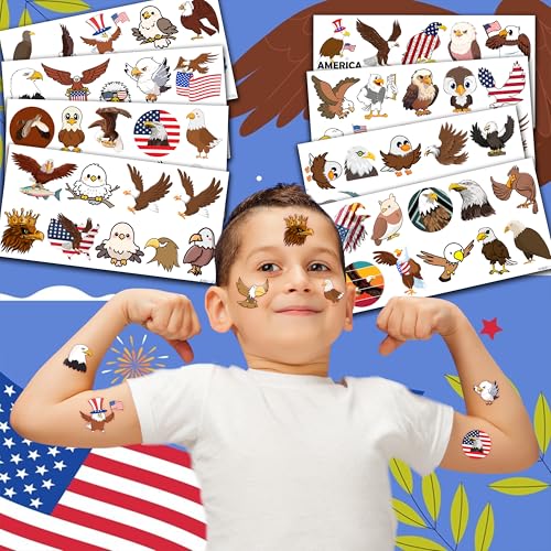 Eagle Temporary Tattoos 8 Sheets 80PCS | Party Favors