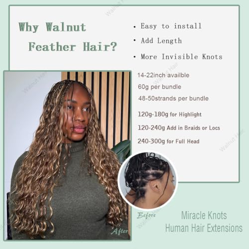 Walnut Hair 18 Inch Blonde #27 Deep Wave Crochet Hair Extensions 120g