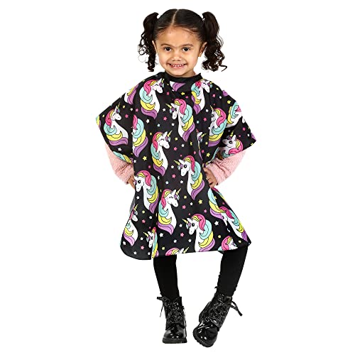Kids Pink Leopard Hair Cutting Cape - Toddler XS-S Multicolor Unicorn Pattern