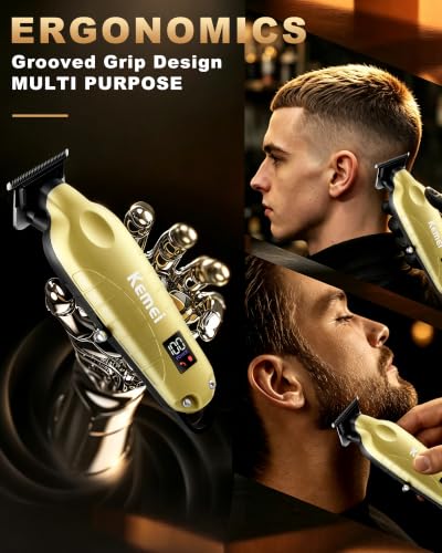 KEMEI Gold Cordless Hair & Beard Trimmer for Men - Professional Grooming
