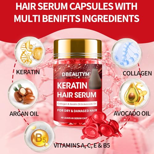 Keratin Hair Treatment Serum Capsules with Avocado Oil & Vitamins