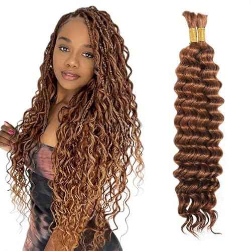 Synthetic 18Inch Braiding Hair for Boho Braids 100g Deep Wave Boho Hair for Knotless Braiding Curly Wet Wavy Bohemian Hair Extensions No Weft 2 Bundles/Pack