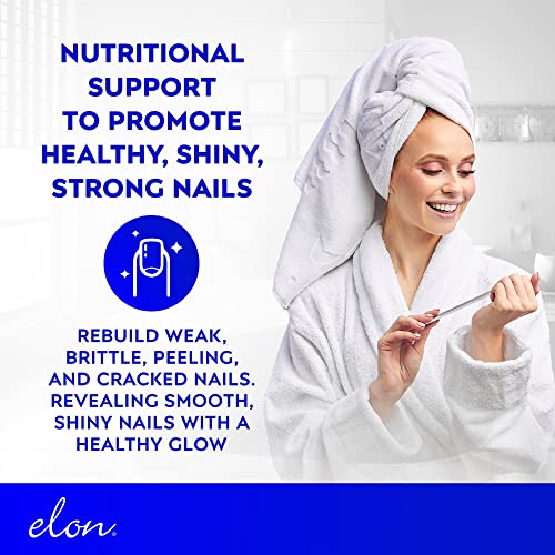 Elon Matrix Plus 3000 Biotin Nail Vitamins for Repair & Growth (60 Day Supply)