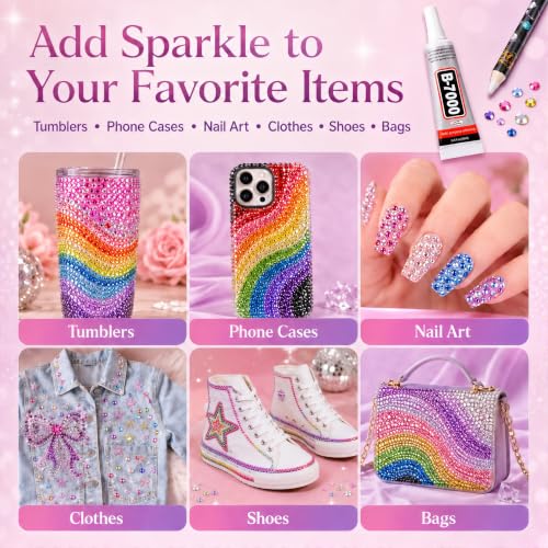 JIVVEXO Rhinestone Bedazzling Kit with 42,000 Gems, 40 Colors & Tools