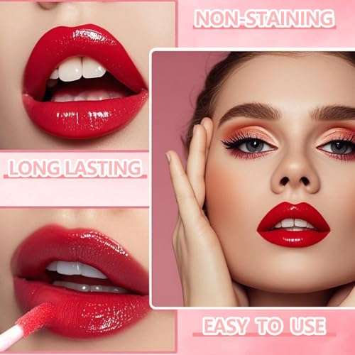 Eakroo 6-Color Lip Tint Stain & Blush Set, Waterproof Liquid Lipstick