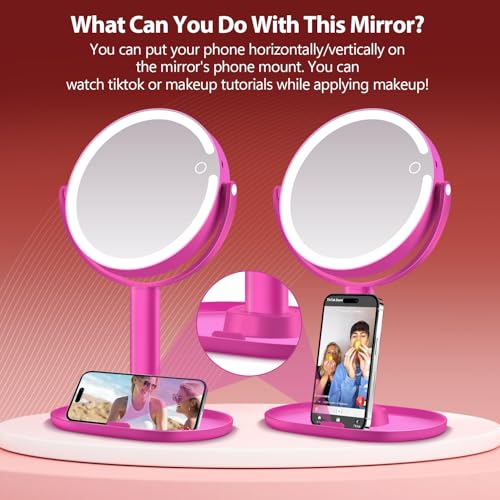 MIYADIVA 20X Magnifying Makeup Mirror with Lights - Dual Sided