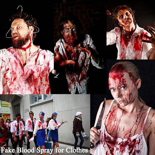 MEICOLY Blood Splatter, 2.1oz Fake Blood Spray, Halloween Liquid Blood for Clothes, Zombie Bride, Vampire and Monster SFX Scary Clown Makeup & Dress Up,Dark,1 Pack