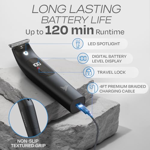 HUMMINGBIRD MK4 Electric Body Hair Trimmer for Men ? Body Groomer Kit for Privates, Waterproof Shaver for Hard to Reach Areas, USB-C Rechargeable, with One Additional QuickSwap Replacement Blade