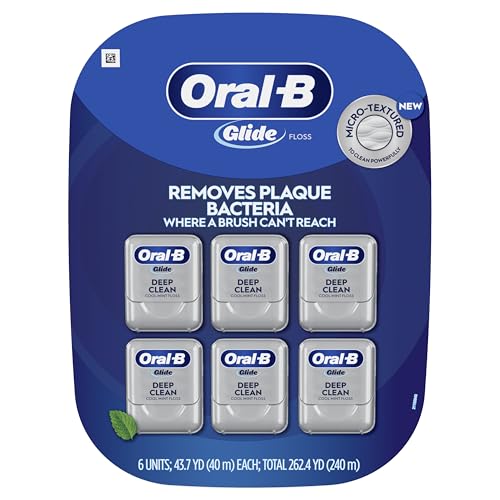 Oral-B Glide Deep Clean Dental Floss, Cool Mint, 6 Pack
