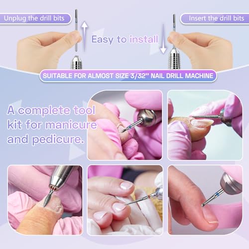 30-Piece Nail Drill Bits Set for Acrylic & Gel Nail Prep
