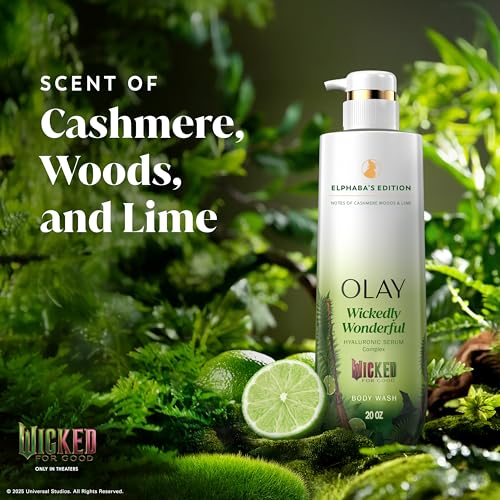 Olay Wicked Body Wash + Secret Invisible Solid Antiperspirant Deodorant Bundle, Wickedly Wonderful Elphaba¡¯s Edition, Cashmere Woods & Lime Scent, 20 fl oz + 2.6 oz (Pack of 2)