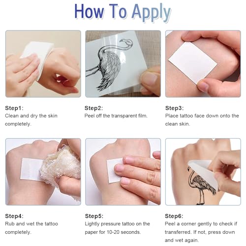 12 Flamingo Temporary Tattoos | Black & White Waterproof Stickers