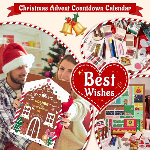 Makeup Advent Calendar 2025, 24 Days Christmas Gift Makeup Sets For Women, UCANBE 2025-2026 Xmas Countdown Calendar Full Makeup Kits Beauty Makeup & Cosmetic For Teens, Girls Gift