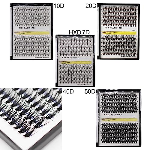 Vayator 7D-50D False Eyelashes Kit, 200pcs D Curl 10-18mm Mink