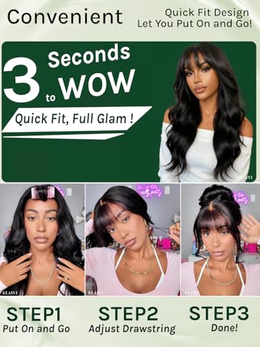 KLAIYI Bye Bye Slip 7x5 HD Lace Front Wig Loose Wave 180% Density 18 Inch