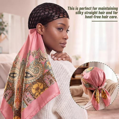 2-in-1 Silk Press Wrap Cap & Scarf for Nighttime Hair Care
