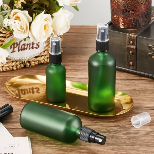 Roshtia 30 Pcs 3.4 oz Green Glass Spray Bottles - Refillable Mist Sprayers