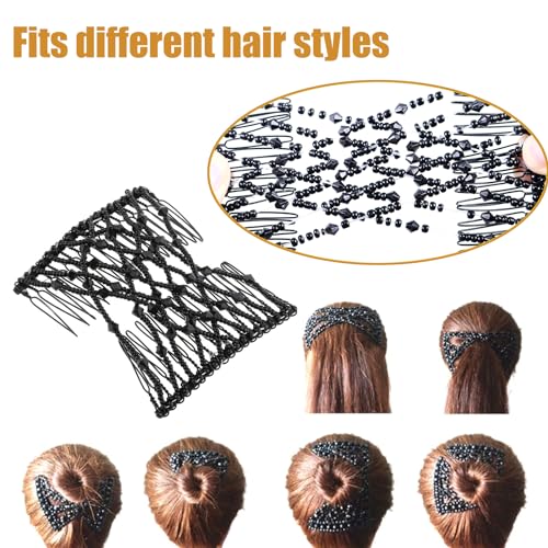 5-Pack Magic Hair Combs - Elastic Clips for Thick Curly Hair