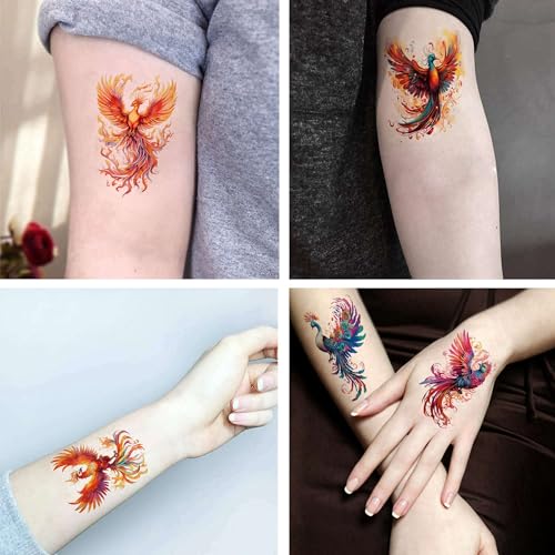 6 Sheet Temporary Tattoos for Men & Women - Waterproof