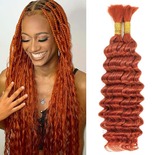 DiexrLamx B-Ginger-350 22 Inch Curly Braiding Hair Extensions for Women