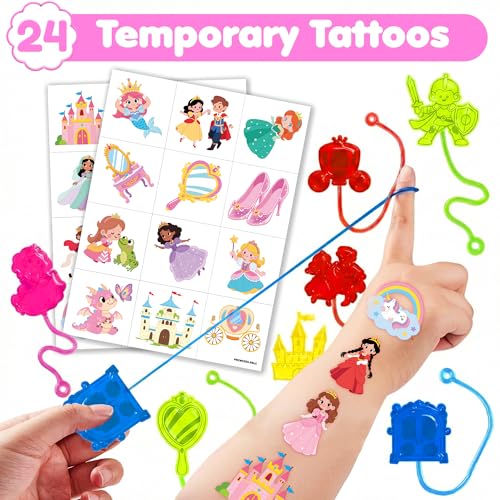Princess Party Favors 48Pc Set - Stick Hands & Tattoos