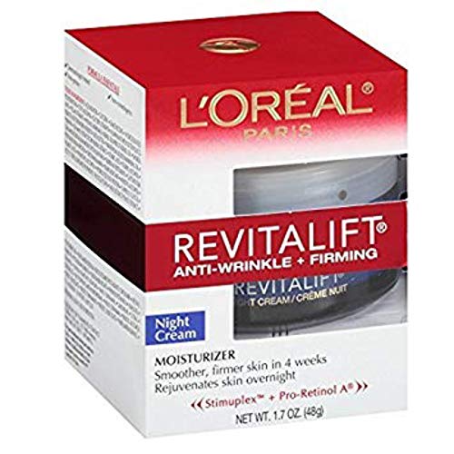 L'Oreal Paris, RevitaLift Anti-Wrinkle + Firming Night Cream Moisturizer 1.7 oz (Pack of 3)