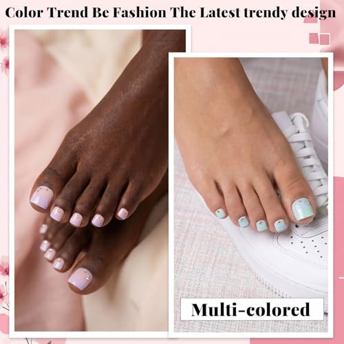 Ouligay 120PCS Square Gel X Toe Nail Tips - 12 Sizes