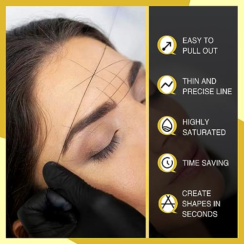 Eyebrow Mapping String Kit - Black & White, 1mm Charcoal Thread