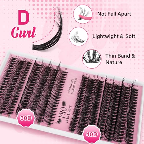 Lash Clusters Kit 280 Pcs - 30D+40D Individual Lashes