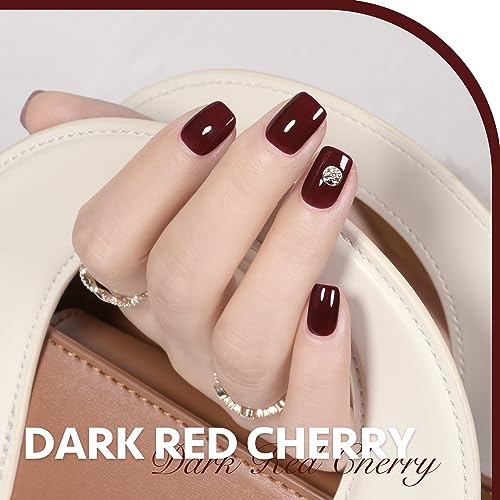 GAOY Dark Red Cherry Gel Nail Polish - 16ml UV LED Light Cure Soak Off