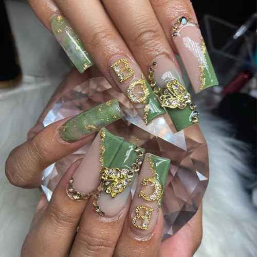 52 Pcs 3D Silver and Gold Nail Charms Letters Initial Charms for Nails Nail Letter Charms Alphabet Rhinestone Letter Nail Charms for Nail Art Design Decoration DIY Craft