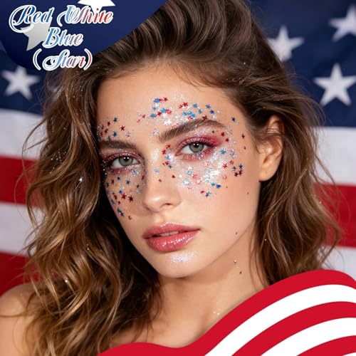 Red White Blue Glitter Stick for 4th of July