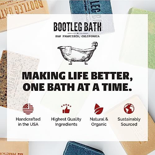 BOOTLEG BATH- Mojito Bath Bar, Fresh Citrus and Muddled Mint with Argan Oil, Natural Soap Bar, Moisturizing Body Soap for Men and Women, Eco Friendly, Handcrafted in USA, 4.4 oz Bar