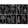 Temporary Tattoo Stencils, 10 Sheets Henna Tattoo Templates for Women Girls Indian Arabian Fake Tattoos DIY Body Art Stickers Reusable for Hand Arm Leg