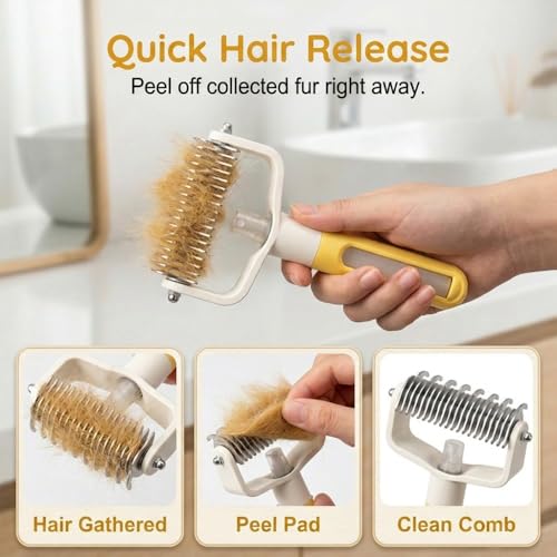 Dual-Sided Pet Grooming Comb with Spray for Dogs & Cats