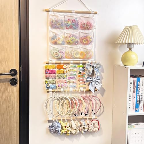 Large Headbands & Bows Organizer Wall Hanger – Pre-assembled Baby Hair Accessory Holder