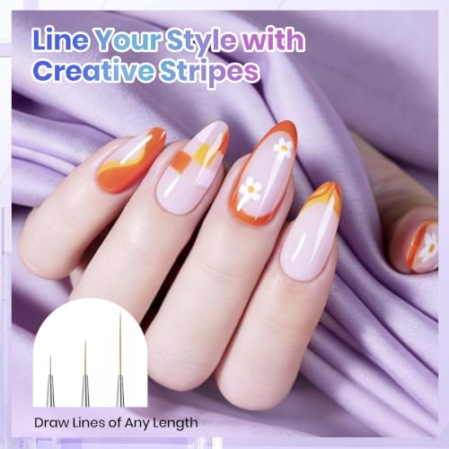 Beetles Nail Art Brush Set 8pcs – Double-Headed Design with Dotting & Striping Tools