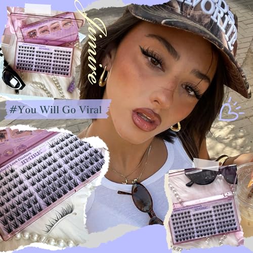 JIMIRE 8-12MM Lash Clusters Natural Look Wispy Cluster Eyelash Extensions C Curly Short Eyelash Clusters 120Pcs Soft DIY Individual Cluster Lashes Natural Lash Extensions at Home