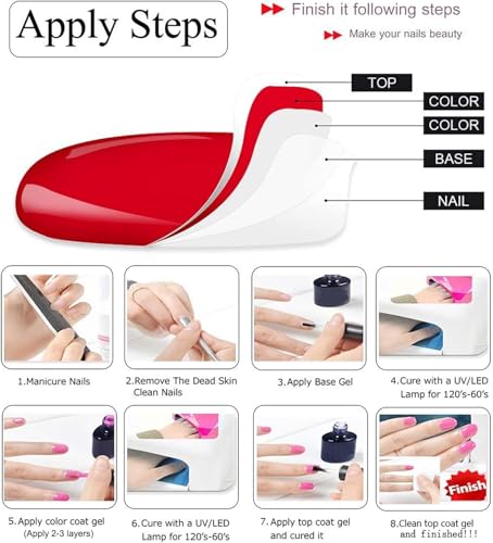 Vishine Gel Base and No Wipe Top Coat Set - 15ml UV LED Nail Polish