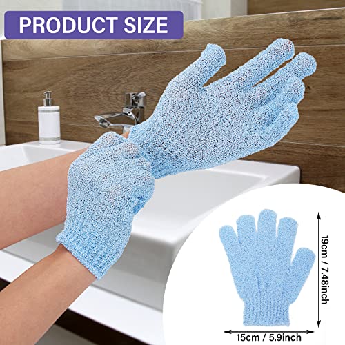 Sibba Exfoliating Bath Gloves 3 Pair - Shower Body Scrub Mitts
