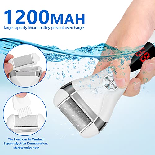 Elmchee Electric Foot Callus Remover Kit - Rechargeable Foot File with 3 Heads
