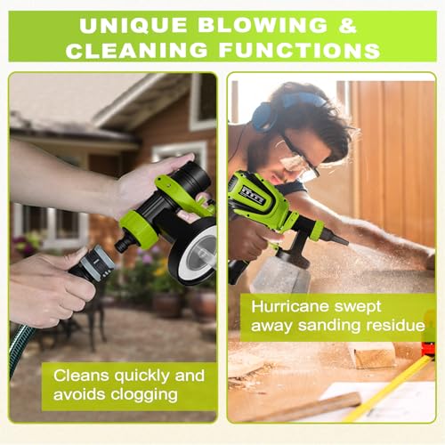 Paint Sprayer 700W, HVLP Electric Spray Paint Gun, with 4 Nozzles and 3 Patterns Cleaning & Blowing Joints Easy to Clean for Home Interior Cabinets Fence Walls Door Garden Chairs etc. VF803 Green